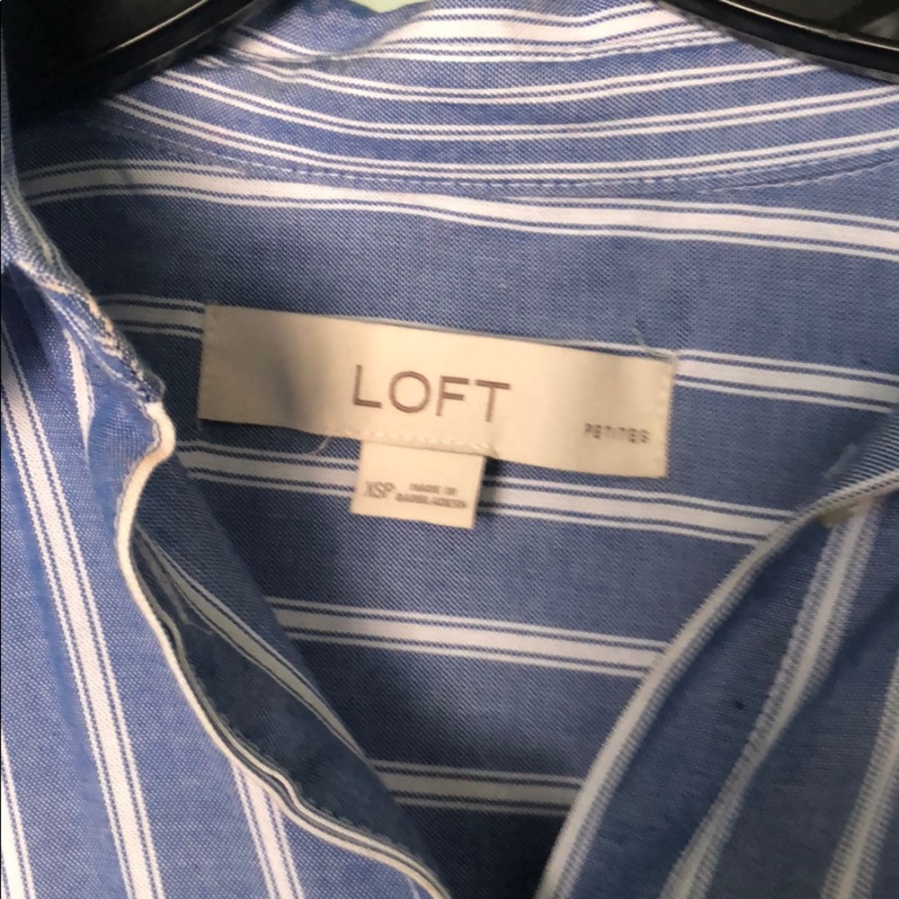 Loft Button Down Striped Shirt - image 4
